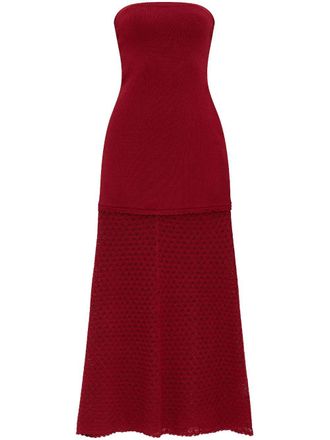 Possé Strapless maxi-jurk - Rood