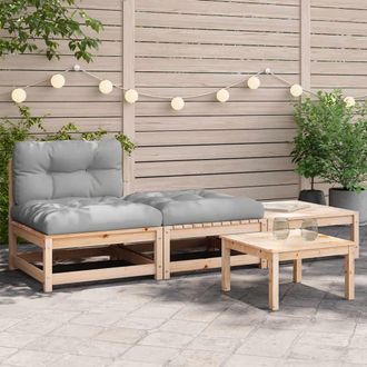 vidaXL Sof&aacute; De Jard&iacute;n Sin Reposabrazos Con Cojines Y Reposapi&eacute;s Vidaxl