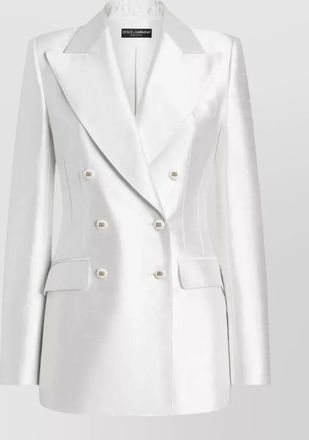 Dolce & Gabbana stretch silk blazer peak lapels structured shoulders