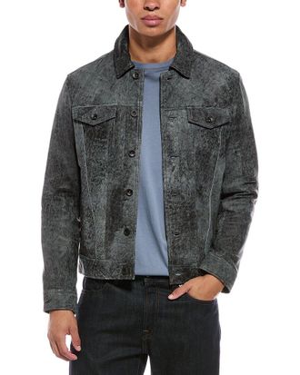 John Varvatos Andrew Leather Trucker Jacket