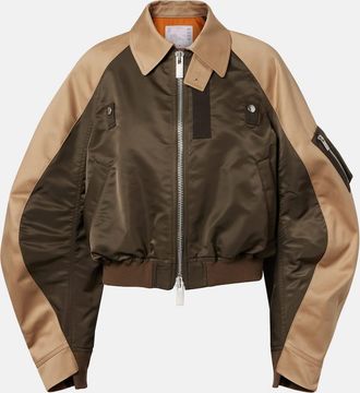 sacai Giacca blouson cropped in cotone e twill