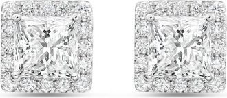 Diana M. Jewels 14KT WHITE GOLD LAB GROWN FASHION EARRINGS WEIGHING 12.00 CTS TW