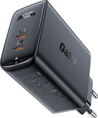 OEM Cargador De Pared A29 Gan Con Doble Puerto Usb-c Pd De 50 W, Color Negro