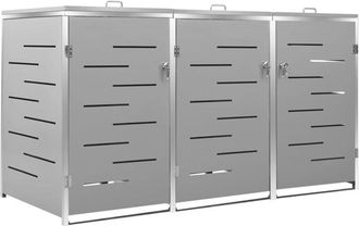 vidaXL Cobertizo Para Tres Contenedores Basura Acero 207x77,5x112,5 Cm Vidaxl