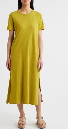 Eileen Fisher Creneck Organic Cotton Maxi T-Shirt Dress in Golden Pear at Nordstrom Rack, Size Xx-Small