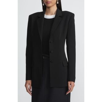Lafayette 148 New York Single Breasted Three Button Blazer in Black at Nordstrom Rack, Size 0