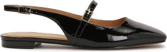 Kazar Gelakte platte pumps met blootgestelde hiel - Dames - Ballerinas - Zwart - 37 EU - Leer - Schoenen