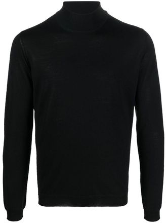 Goes Botanical fine-knit merino jumper - men - Merino - 4 - Black