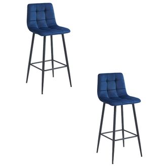 OEM Taburete Arceto - Terciopelo Azul Marino / Patas Negras X 2