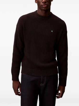 Calvin Klein Jeans ribbed crew-neck sweater - Brown