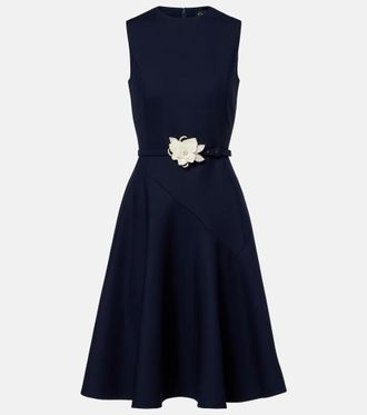 Oscar De La Renta Belted wool-blend midi dress