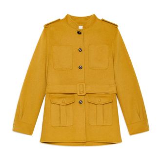 Maliparmi Light Jackets, female, Yellow, Size: XS Softpure Wool Coat