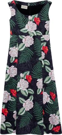 Gucci Hawaiin Printed Black Silk Sleeveless Dress Size XS