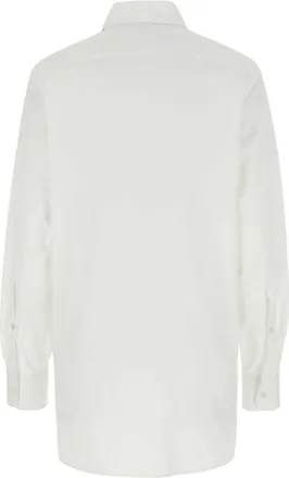 Stella McCartney Womens White Poplin Shirt Purewhite Exterior: Cotton Camicie