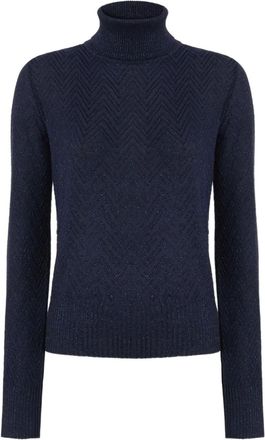 Missoni Maglione a collo alto con motivo chevron - Blu