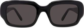 Loewe 51mm Rectangular Sunglasses in Shiny Black /Smoke at Nordstrom
