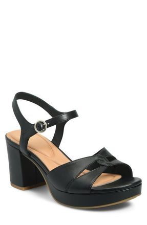 S&ouml;fft Lucille Ankle Strap Platform Sandal in Black at Nordstrom, Size 8.5