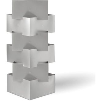 Linea Zero Lampada Da Tavolo Moderna 1 Luce Building In Polilux Silver H36 Made In Italy