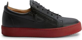 Giuseppe Zanotti Frankie double-zip low-top sneakers - men - Rubber/Leather/Leather - 39.5 - Black