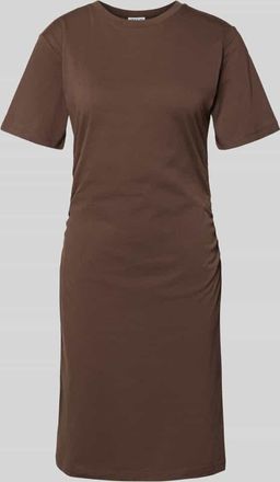 Jake*s Casual Knielanges T-Shirt-Kleid mit Rundhalsausschnitt in Dunkelbraun, Gr&ouml;&szlig;e XXL