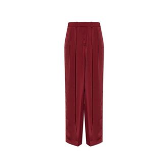 Michael Kors Pantalones de sat&eacute;n con raya marcada - Trousers - Mujer - Rojo - XL
