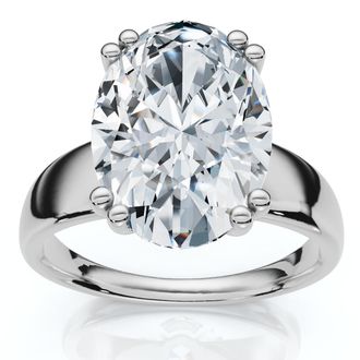 Pompeii3 Certified 4Ct Oval Diamond Solitaire Engagement Ring Lab Grown