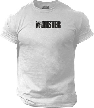 Generic Monster Gorilla T Shirt Gym Clothing Bodybuilding Training Workout Exercise Fitness Boxing MMA Tee Top (UK, Alpha, XXL, Regular, Regular, Grey Black P