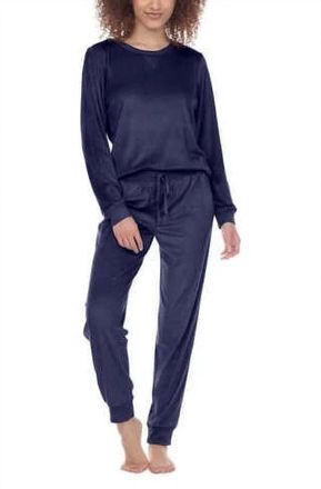 Honeydew Intimates Womens Long-Sleeve Top And Relaxed Fit Bottoms 2 Piece Set In Royal Blue