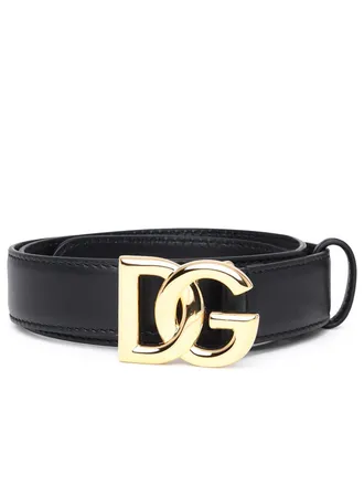 Dolce & Gabbana Dg Black Lear Belt