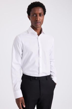 Moss Regular Fit White Textured Shirt