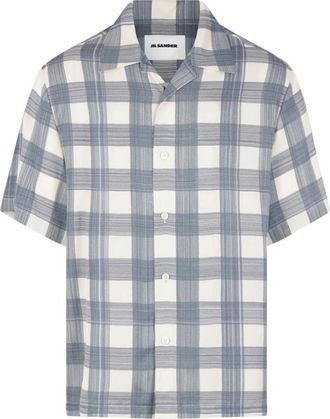 Jil Sander Shirt 198 - Heren - Korte mouwen Overhemden - Blauw - S - Overhemden