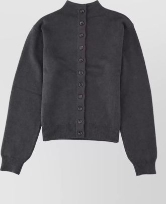 Christophe Lemaire cashmere ribbed crew neck cardigan