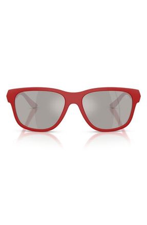 Ferrari 57mm Pillow Sunglasses in Red Matte /Grey Mirror at Nordstrom