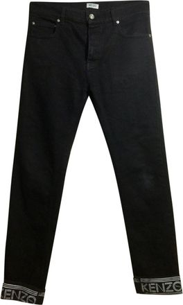 Kenzo Black Logo Cuff High Rise Jeans Size 28/71