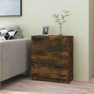 Berkfield Home Sideboard Smoked Oak 60x30x70 cm Engineered Wood in Brown | Size: 60 x 30 x 70 cm