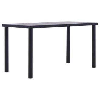 vidaXL Vidaxl Tavolo Da Pranzo Nero E Grigio Cemento 140x70x75 Cm In Mdf