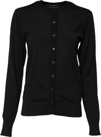 Dolce & Gabbana Womens Classic Buttoned Cardigan - Black Wool - Size EU 38 (Womens)