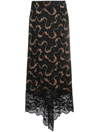 Paco Rabanne Gonna a fiori - Nero