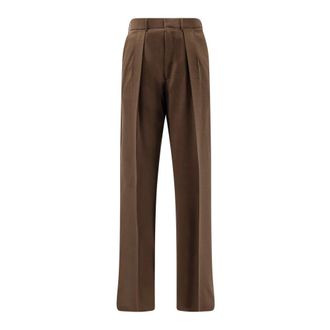 Tom Ford Wide Trousers, male, Brown, Size: L Classic Wool Trousers