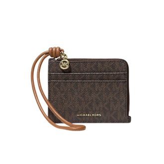 Michael Kors Wallets & Cardholders, female, Brown, Size: ONE SIZE Jet Set Small Signature Logo Card Case Wristlet