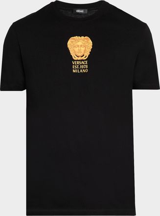 Versace Mens Hall of Statues Graphic T-Shirt