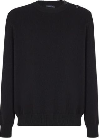 Balmain Fine eco-cashmere jumper in Black at Nordstrom, Size X-Large