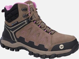 Hi-Tec Womens Hi-Tec V-Lite Explorer WP Cow Suede Leather Womens Brown/Lilac Hiking Boots - Size: 8