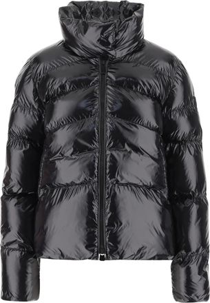 Pinko High Collar Quilted Puffer Jacket with Glossy Finish