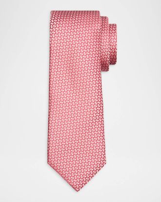 Canali Men & apos;s Tonal Geometric Jacquard Silk Tie