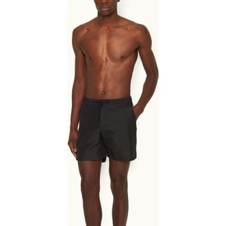 Orlebar Brown Bulldog Drawcord Mid-Length Lightweight Drawcord Swim Shorts in Black at Nordstrom, Size 38