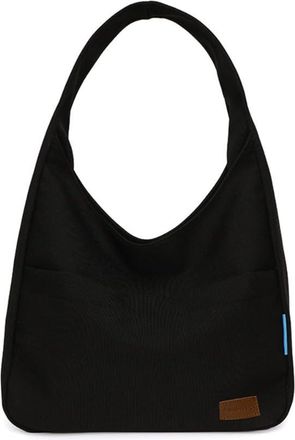 Generic Large Capacity Waterproof Nylon Shoulder Bag, Versatile Square Shape Womens Handbag Underarm Bag(Black)