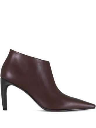 Brunello Cucinelli leather boots - women - Calf Leather/Calf Leather/Calf Leather/Rubber - 40 - Brown