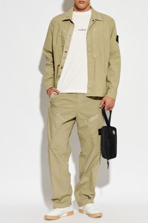 Stone Island Shirt With Logo Patch, Mens, Green