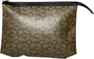 Celine Pre-owned Triomphe Clutch - Dames - Vintage Clutch - Bruin - ONE Size - Leer - Vintage
